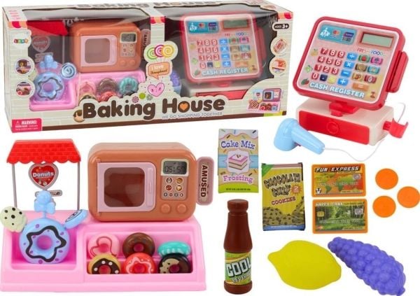 LeanToys Doughnut Shop Makeiset kassakone Mikroaaltouuni