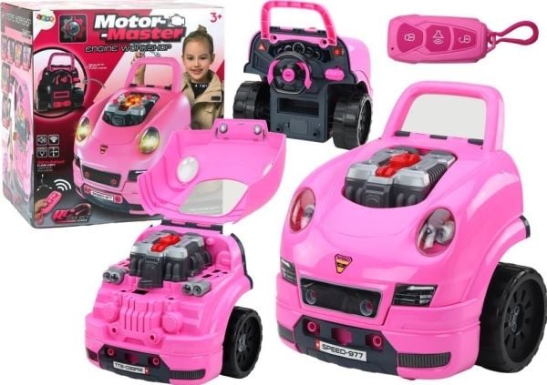LeanToys verkstedmotor bil for demontering sett hobbyverktøy rosa