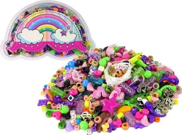 LeanToys sett med fargerike perler DIY smykker