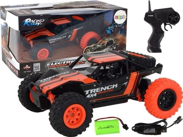 LeanToys terrengbil fjernstyrt R/C 1:24 oransje