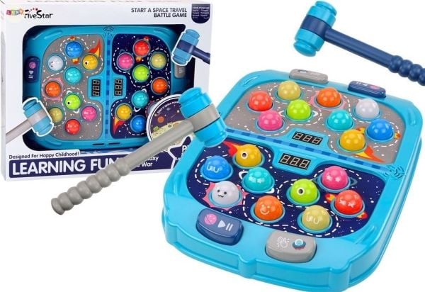 LeanToys Wack A Mole Space Arcade Game 9 nopeustasoa Valot Äänet Äänet