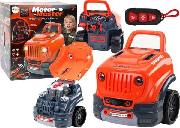 LeanToys Verksted bilmotor for å ta fra hverandre sett hobby oransje