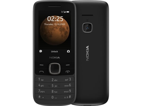 Nokia 225 4G, Bar, Dual SIM, 6.1 cm (2.4"), 0.3 MP, 1150 mAh, Black