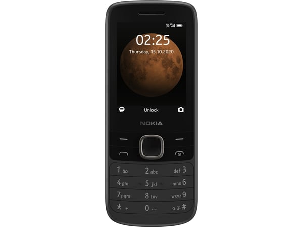 Nokia 225 4G, Bar, Dual SIM, 6.1 cm (2.4"), 0.3 MP, 1150 mAh, Black