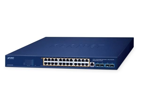 PLANET GS-4210-24UP4X, Hallittu, L2/L4, Gigabit Ethernet (10/100/1000), Täysin kaksipuolinen, Power over Ethernet -tuki, Telineasennus