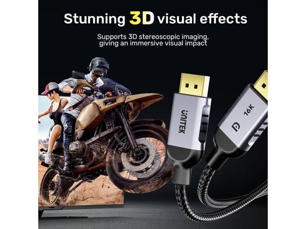 Unitek-kabel Unitek DisplayPort 2.1-kabel 8K@120Hz 1m