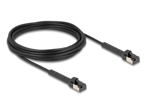 Delock - Koblingskabel - RJ-45 (hann) til RJ-45 (hann) - 5 m - 3.8 mm - U/FTP - CAT 6a - halogenfri, uten hindringer, slank, adjustable angled conn...