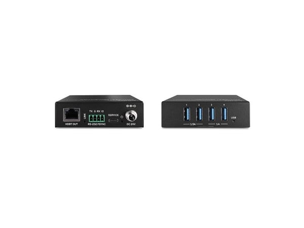 Lindy 43410, Sender og Mottaker, Koblet med ledninger (ikke trådløs), 100 m, Cat6a, Svart, Metall