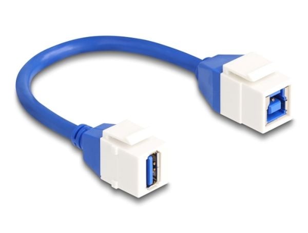 Delock Keystone Module -kaapeli USB 5 Gbps Type-A naaras USB Type-B naaras 20 cm sininen