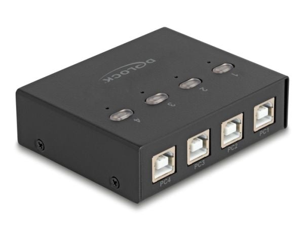Delock USB 2.0 -kytkin 4 PC:lle ja 4 laitteelle