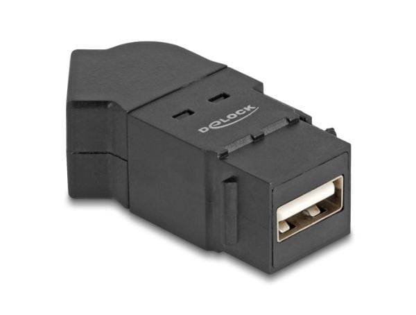 Delock USB 2.0 Type-A naaras Type-A naaras 45° kulmassa musta