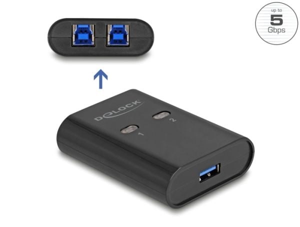 Delock USB 5 Gbps -kytkin 2 PC:lle 1 laitteelle