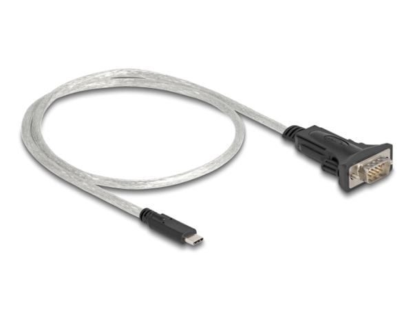 Delock - USB / serielt kabelsett - 24 pin USB-C (hann) til DB-9 (hann) - USB 2.0 - 5 V - 50 cm - tommelskruer, 120 ohms resistor, supports RS-422 s...