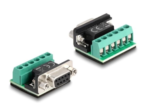Delock - USB / serielt kabelsett - 24 pin USB-C (hann) til DB-9 (hann) - USB 2.0 - 5 V - 50 cm - tommelskruer, 120 ohms resistor, supports RS-422 s...
