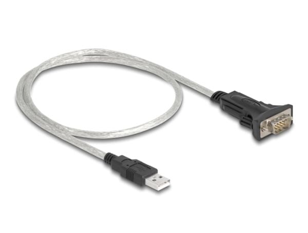 Delock - USB / serielt kabelsett - USB (hann) til DB-9 (hann) - USB 2.0 / EIA-422/485 - 5 V - 50 cm - tommelskruer - gjennomsiktig