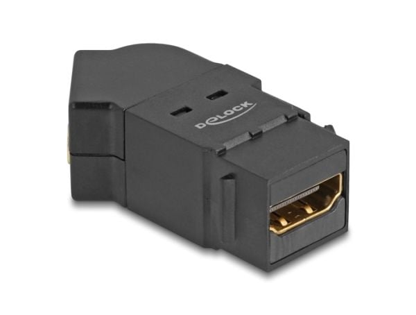 Delock HDMI-paneelin liitin HDMI-pistorasiaan 45° kulmassa 8K 60 Hz musta