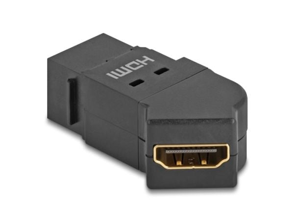 Delock HDMI-paneelin liitin HDMI-pistorasiaan 45° kulmassa 8K 60 Hz musta
