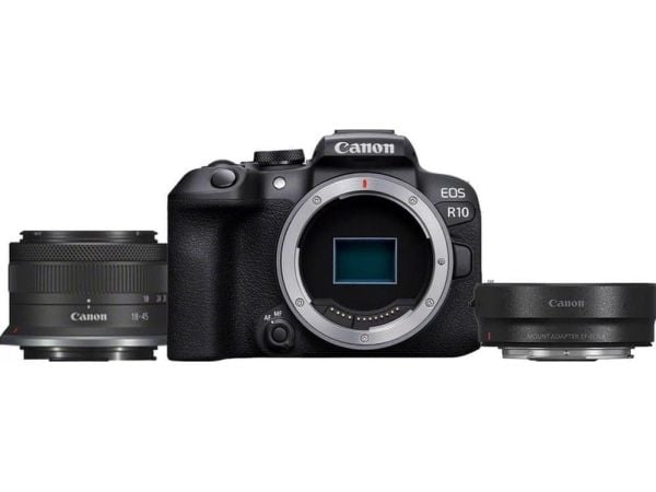 Canon EOS R10 + RF-S 18-45 mm F4.5-6.3 IS STM (F/4.5-6.3 IS STM) + monteringsadapter EF-EOS R