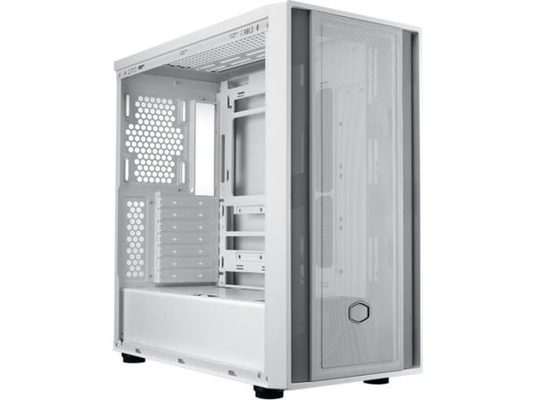 Cooler Master MasterBox 600 Lite - Mid tower - utvidet ATX (E-ATX) - sidepanel med vindu (herdet glass) - ingen strømforsyning (ATX) - hvit - USB/lyd