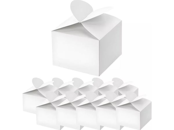 Party Deco hjertepuddel i hvit 6x5x6 cm 10 stk.