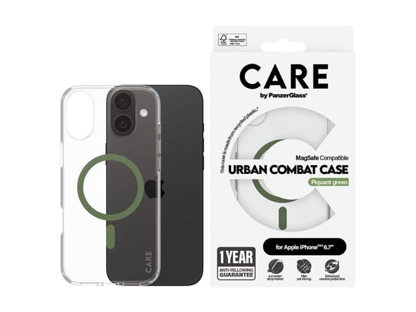 CARE by PanzerGlass Urban Combat - Baksidedeksel for mobiltelefon - MagSafe-samsvar - termoplast-polyuretan (TPU), polykarbonat (PC), oleofobisk be...