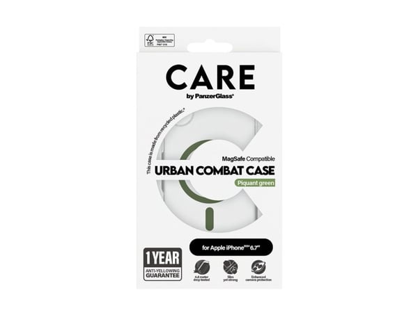 CARE by PanzerGlass Urban Combat - Baksidedeksel for mobiltelefon - MagSafe-samsvar - termoplast-polyuretan (TPU), polykarbonat (PC), oleofobisk be...
