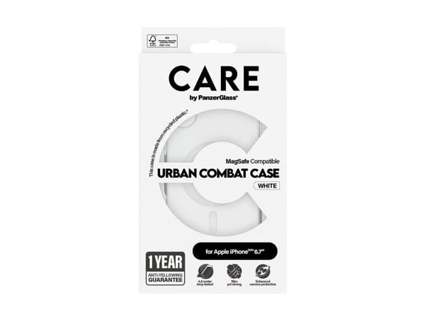 PanzerGlass CARE Urban Combat Case Magsafe Hvid til Apple iPhone 16 Plus