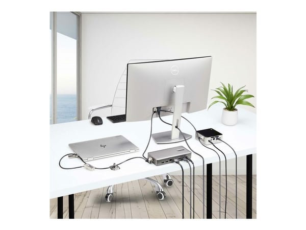 StarTech.com 3M4-DESK-LOCKING-KIT, 3 m, Kensington, Yhdistelmälukko, Muovi, Terästä, musta, Hopea