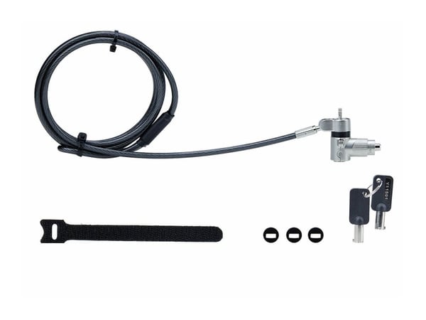 Startech 3-in-1 Laptop Lock Compatible w/Noble Wedge/Nano/K-Slot - Sikkerhetskabellås - svart og sølv - 2 m - TAA-samsvar