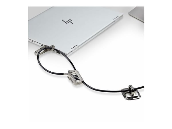StarTech.com 3M4-DESK-LOCKING-KIT, 3 m, Kensington, Yhdistelmälukko, Muovi, Terästä, musta, Hopea