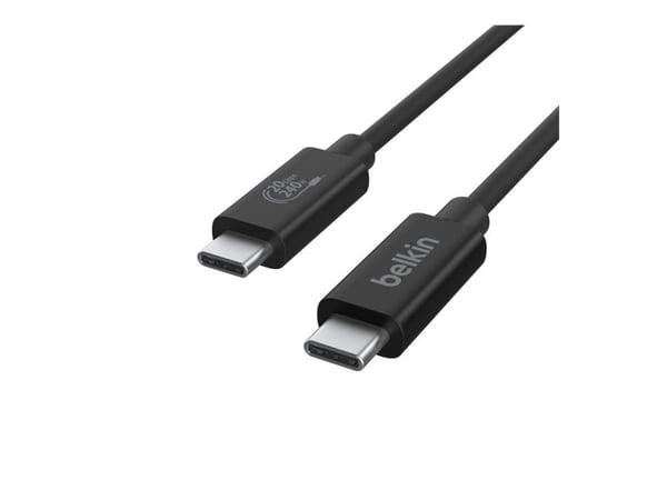 Belkin - USB-kabel - USB-C (hann) til USB-C (hann) - USB 2.0 / USB 3.0 / USB 3.2 / USB 4.0 /Thunderbolt 3 / Thunderbolt 4 - 2 m - 4K60Hz UHD-støtte...