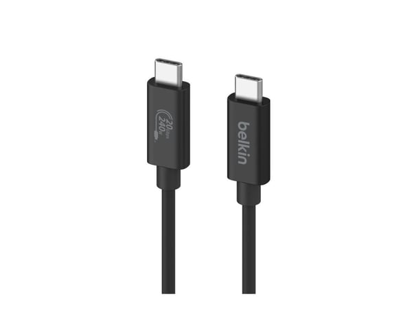 Belkin - USB-kabel - USB-C (hann) til USB-C (hann) - USB 2.0 / USB 3.0 / USB 3.2 / USB 4.0 /Thunderbolt 3 / Thunderbolt 4 - 2 m - 4K60Hz UHD-støtte...