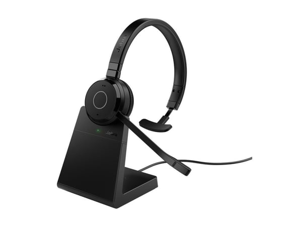 Jabra Evolve 65 TE Mono - Hodesett - on-ear - Bluetooth - trådløs - USB-A via Bluetooth-adapter - lydisolerende - UC-sertifisert