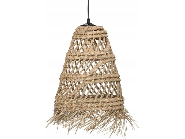 Atmosphera boho hengelampe i flettet strå LAHYS, Ø 28 cm