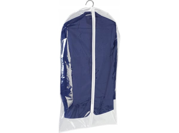 WENKO 3792700100, Myk klesoppbevaringsbag, Gjennomsiktig, Hvit, Polyetylen-vinylacetat (PEVA), Glidelås, 60 cm, 100 cm