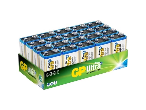 GP Batteries Ultra Plus Alkaline 1604AUP/6LF22, Engångsbatterier, 9V, Alkaline, 9 V, 20 st.
