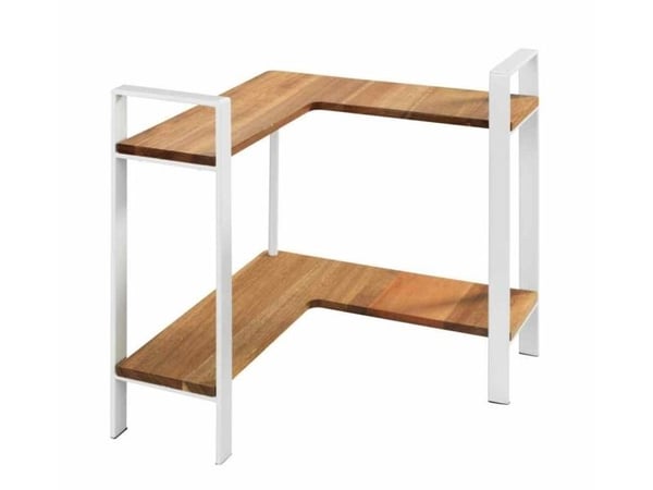 WENKO 53025100, Hjørnehylle, Frittstående, Metall, Tre, Hvit, Tre, Kjøkken, 2 hyller