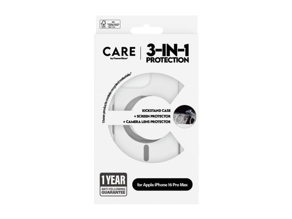 PanzerGlass CARE™ by ® 3-in-1 Ceramic Bundle iPhone 16 Pro Max, Apple, Apple - iPhone 16 Pro Max, Tørr påføring, Ripebestandig, Sjokkresistent, Gje...