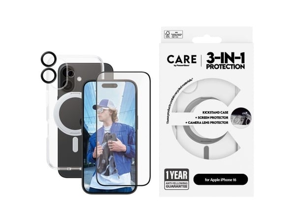 CARE by PanzerGlass - 3-i-1 beskyttelsespakke - baksidedeksel for mobiltelefon - ceramic - MagSafe-samsvar - polykarbonat, termoplast-polyuretan (T...
