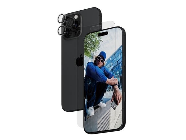 PanzerGlass - 2-i-1 beskyttelse - skjerm- / linsebeskytterkit for mobiltelefon - glass - for Apple iPhone 16 Pro Max