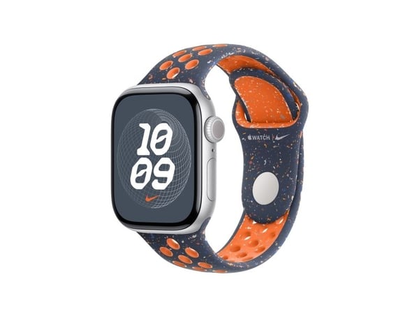 Apple MYJX3ZM/A, Ranneke, SmartWatch, Sininen, Oranssi, Apple, Apple Watch Mallit 38mm, 40mm, 41mm, 42mm, Fluorielastomeeri