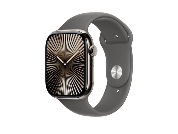 Apple - Klokkestropp for smart armbåndsur - 46mm - S/M-størrelse - steingrå - for Watch Hermès Series 9, SE 3, Series 10, Series 11, Series 8, Seri...