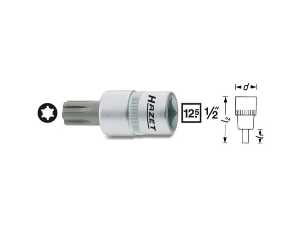 HAZET 991-10, 1 stykker, 25,4 / 2 mm (1 / 2"), Stål, 63 mm, 80 g