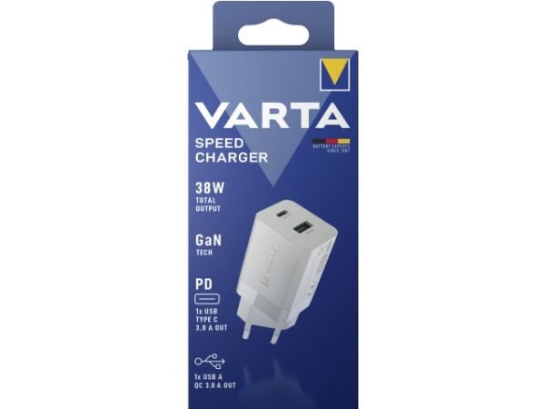 Varta 57955 101 111, inomhus, AC, 3 A, Vit