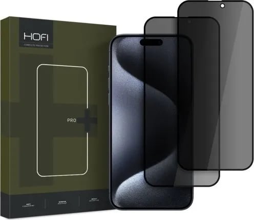 Hofi PRIVATISERENDE GLASS HOFI ANTI SPY GLASS PRO+ 2-PACK IPHONE 16 PRO PERSONVERN