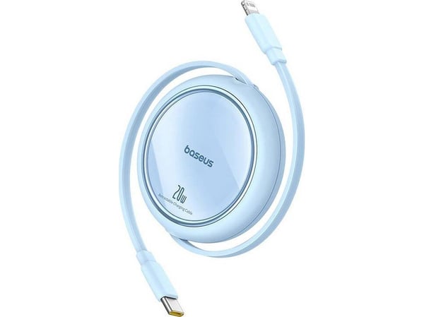 Baseus Free2Pull uttrekkbar USB C til iP Lightning hurtigladerkabel 1 m 20 W blå (P10364501311-00)