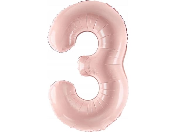 PartyDeco Folieballong 3 lys rosa 72cm