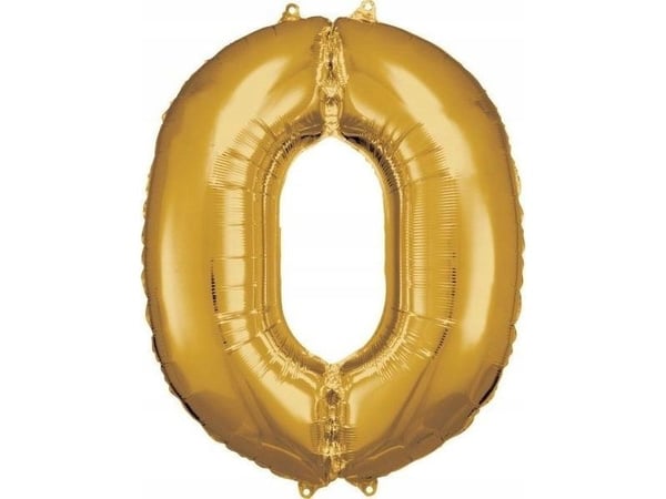 AMSCAN Folieballong stort antall 0 gull 70x86cm pakket 9906265