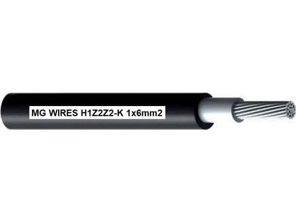 Valosähkökaapeli // MG Wires // 1x6mm2, 0.6/1kV musta H1Z2Z2-K-6mm2 BK, 50m paketti