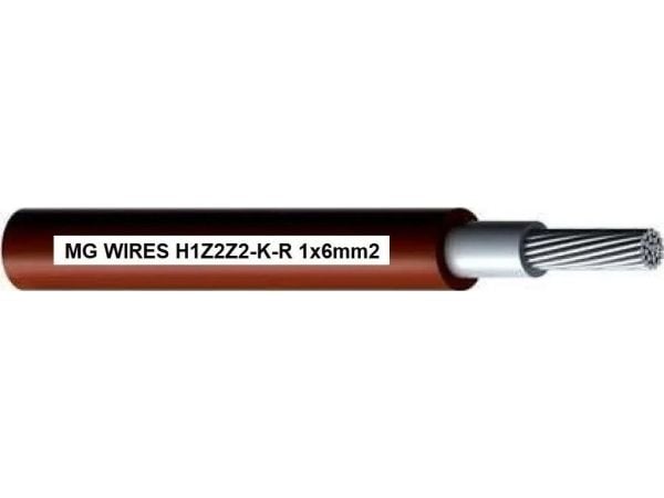 Valosähkökaapeli // MG Wires // 1x6mm2, 0.6/1kV punainen H1Z2Z2-K-R-6mm2 RD, 50m paketti